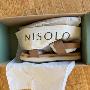 Nisolo Go-To Flatform Sandal in Almond, Size 9.5
